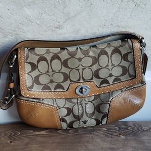 brown signature coach handbag